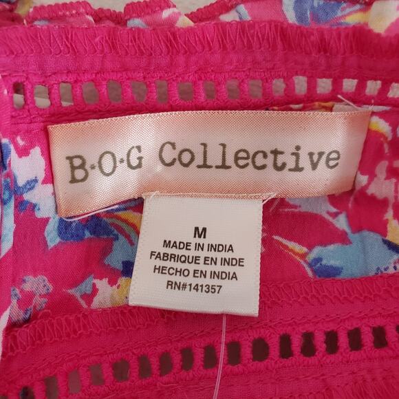 BOG Collective Hot Pink Floral Tank Size M - Picture 5 of 8